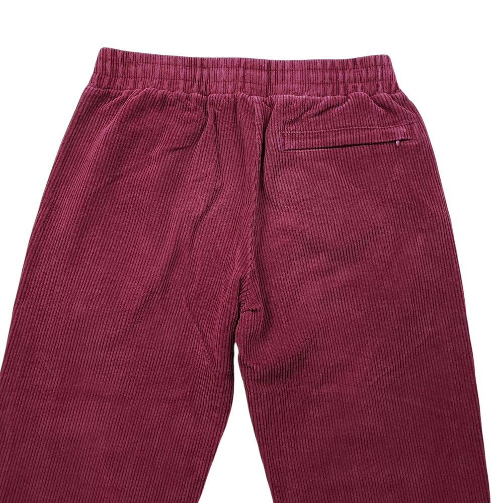 Krooked Skateboarding Pants Mens Small Burgundy Corduroy Straight Leg Eyes Logo - Picture 10 of 10